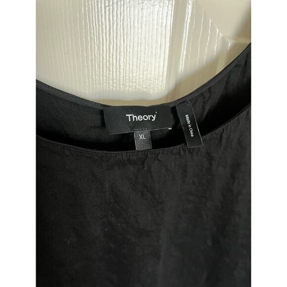 Theory Eco Crunch Scoop Neck Sleeveless Midi Dress Black XL - Picture 3 of 6